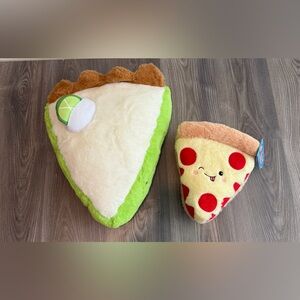 Foodie Friends Key Lime Pie Plush 18” Series 1 & Pizza Slice 10” Series 3 NWT